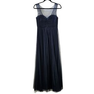 Jenny Yoo Aria Hydrangea Navy Blue Tulle Mesh Bridesmaid‎ Formal Wedding Dress 4